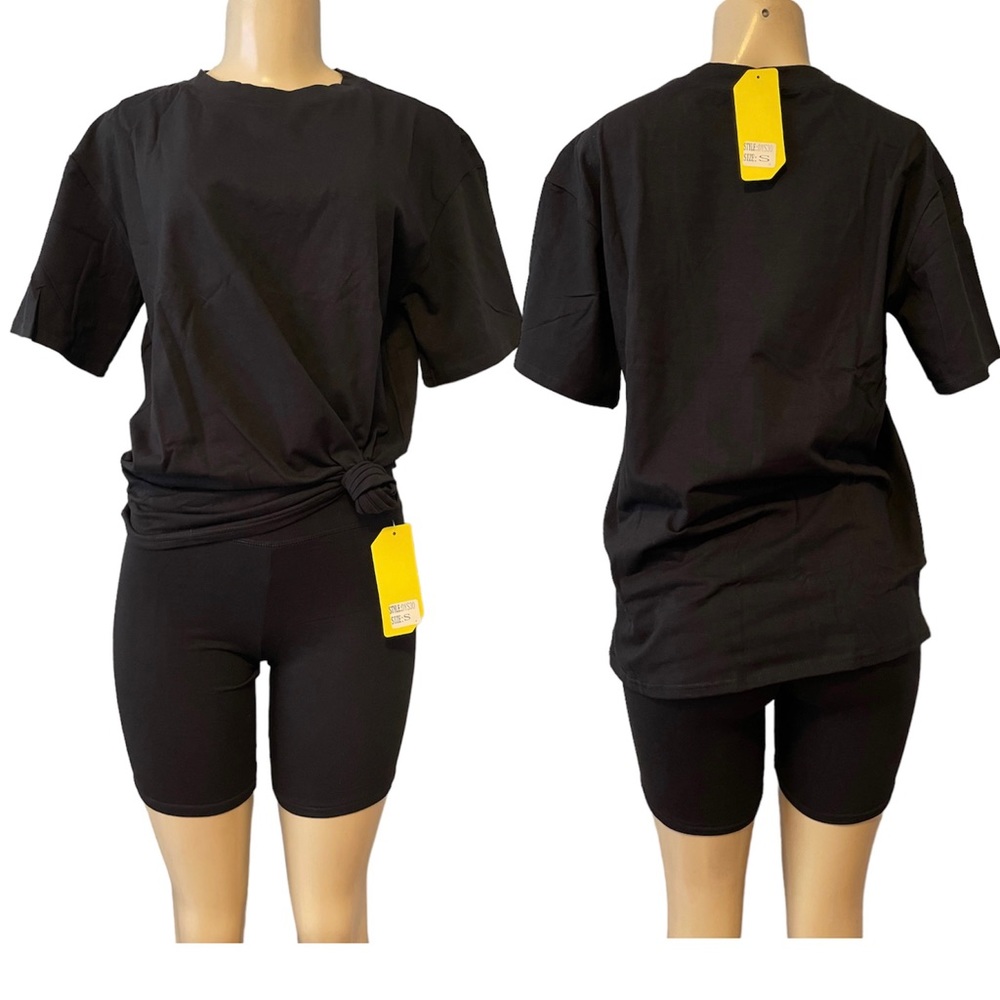 NEW 2pcs set shirt & biker shorts
